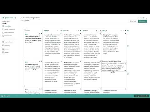 Create a Grid Rubric
