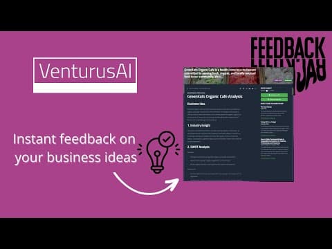 Get Instant Feedback on Your Business Ideas with VenturusAI | VenturusAI Demo