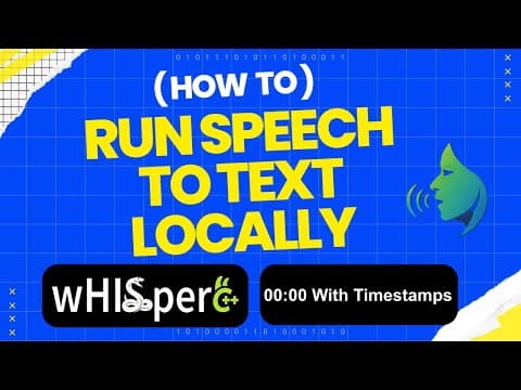 Run OpenAI Whisper Locally (Offline) - Fast Speech-to-Text with whisper.cpp