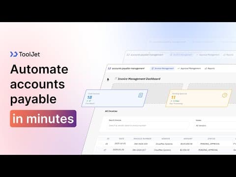 Build an accounts payable app with AI in minutes using ToolJet | No code, full control