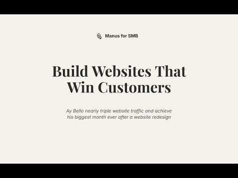 Build Websites That Win Customers — Manus for SMB Webinar Recording