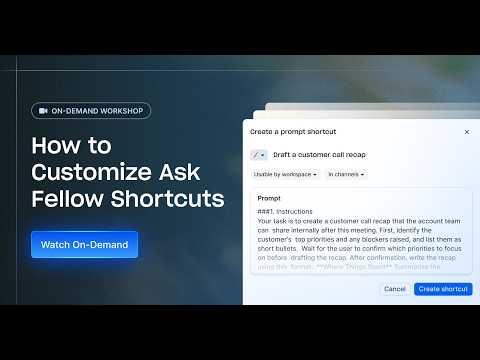 How to Build Custom AI Shortcuts in Fellow | Ask Fellow Prompting, Remixing & Automation Tutorial